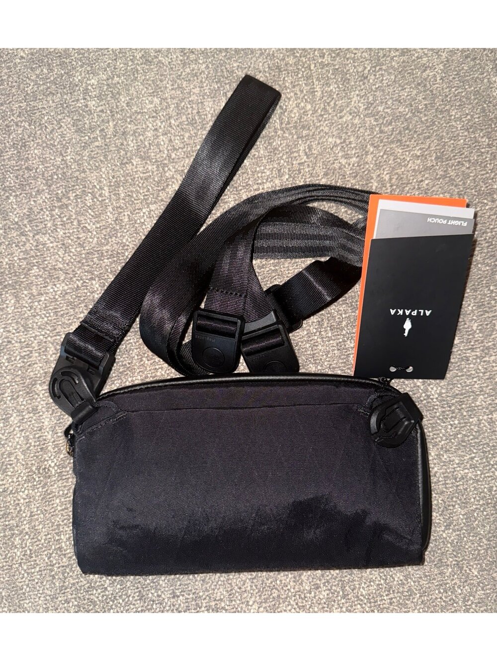 ALPAKA Flight Pouch Black X-Pac VX42 Travel Organizer Crossbody Sling Bag NWT